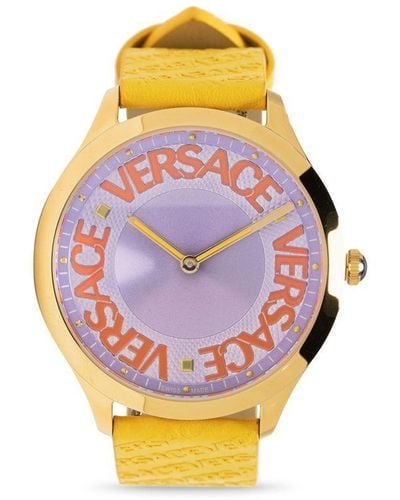Versace Halo Horloge Met Logo - Paars