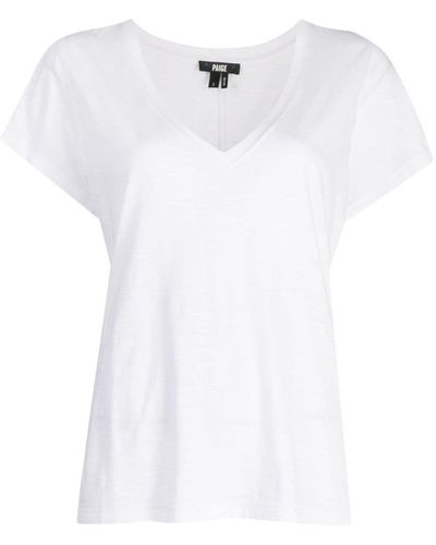 PAIGE T-Shirt mit V-Ausschnitt - Weiß
