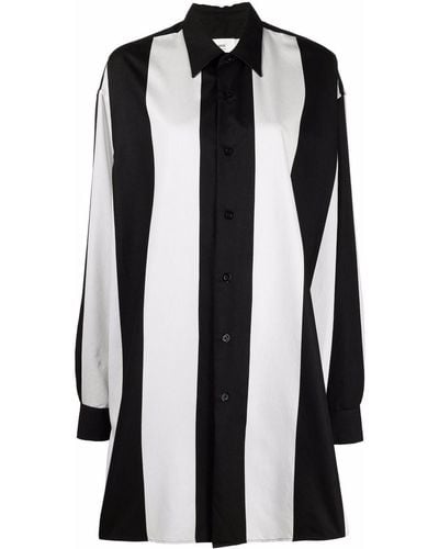 Ami Paris Robe-chemise à rayures verticales - Noir