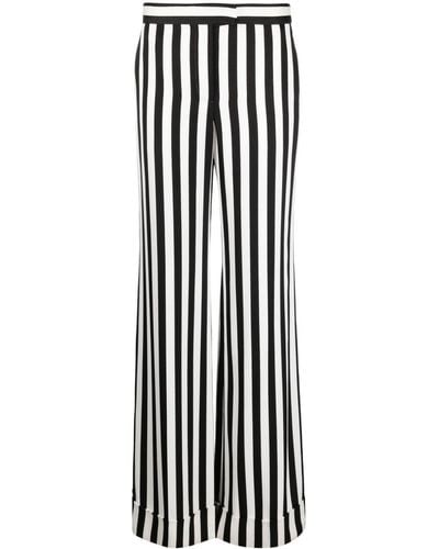 Moschino Striped Satin Palazzo Trousers - White