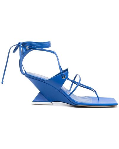 The Attico Cheope 80mm Lace-up Sandals - Blue