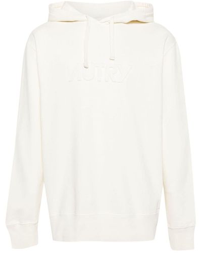 Autry Logo-embossed Cotton Hoodie - White