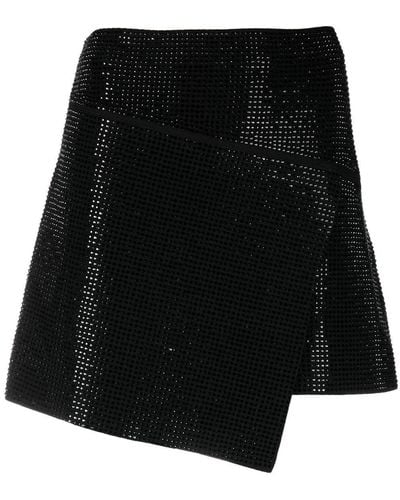 ANDREADAMO Crystal-embellished Asymmetric Skirt - Black