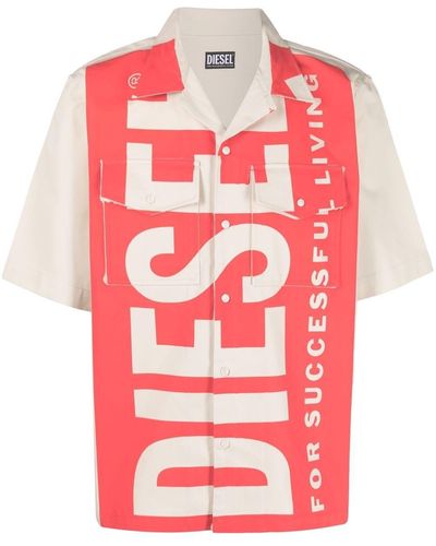 DIESEL Overhemd Met Logoprint - Rood