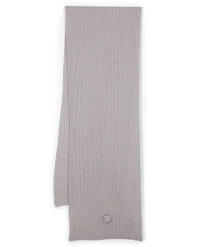 Moncler Schal mit Waffelstrick-Muster - Grau