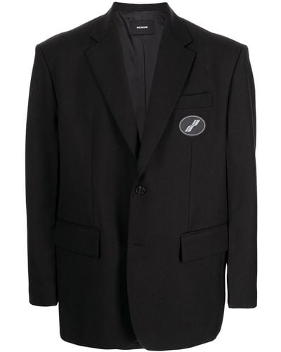 we11done Blazer oversize con parche del logo - Negro