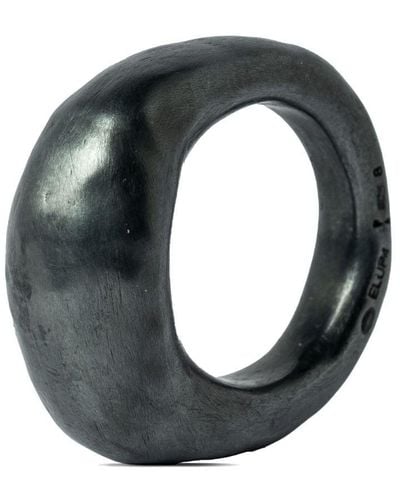 Parts Of 4 Mountain Oxidised Sterling Silver Ring - Black