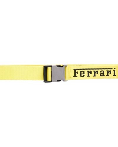 Ferrari Logo-print Buckle-fastening Belt - Yellow