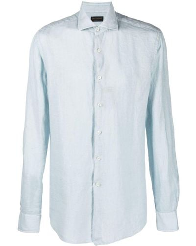 Dell'Oglio Camisa con cuello italiano - Azul