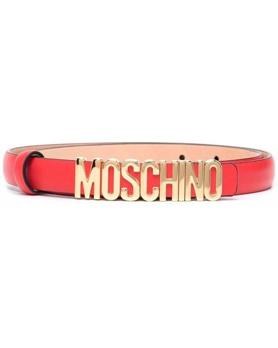 Moschino Logo-embellished Belt - Red