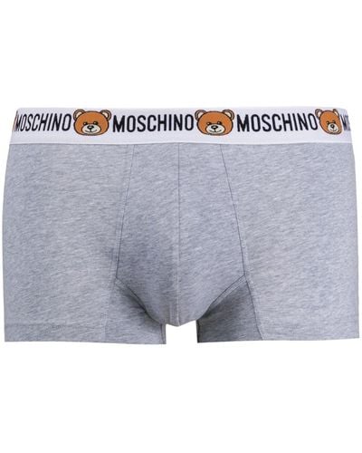 Moschino Boxer à bande logo - Gris