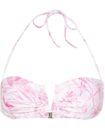 Melissa Odabash Floral Strapless Bikini Top - Pink