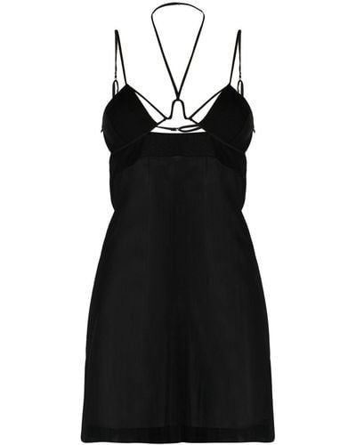 Nensi Dojaka Underwire Strappy Mini Dress - Black