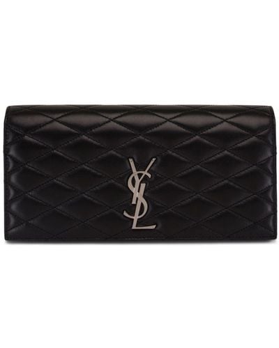 Saint Laurent Kate Quilted Leather Clutch - Black