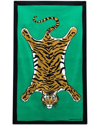 Jonathan Adler Tiger-print Beach Towel - Green
