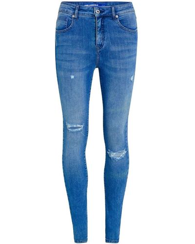 Karl Lagerfeld Distressed-Jeans - Blau