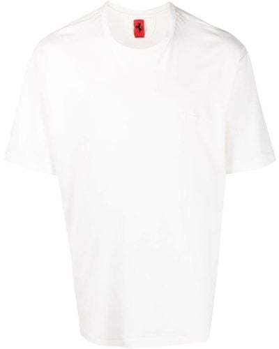 Ferrari T-Shirt mit Logo-Prägung - Weiß