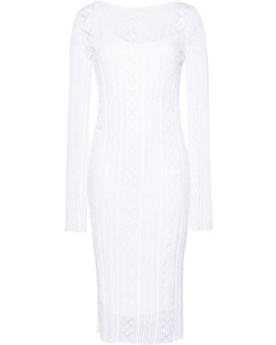 Roberto Collina Lace-knit Midi Dress - White