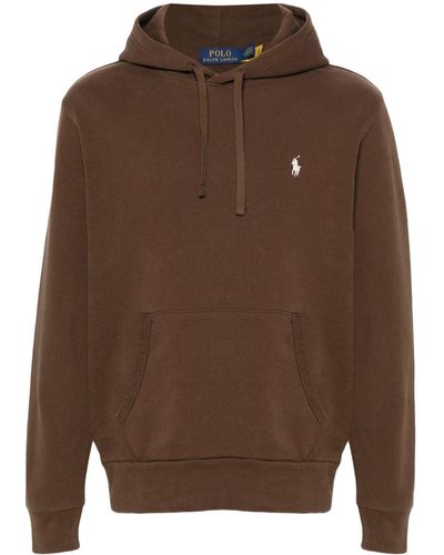 Polo Ralph Lauren Polo Pony-embroidered Cotton Hoodie - Brown