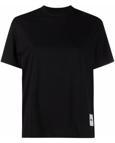 Jil Sander T-Shirt mit Logo-Patch - Schwarz