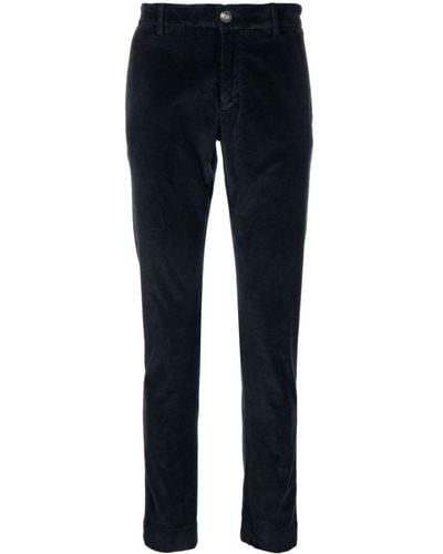 Hand Picked Corduroy Cotton Slim Trousers - Blue