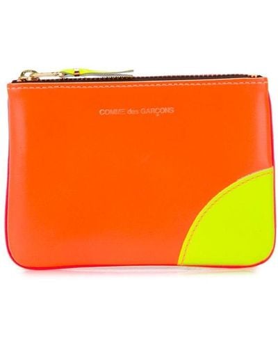 Comme des Garçons Colour-block Leather Wallet - Orange