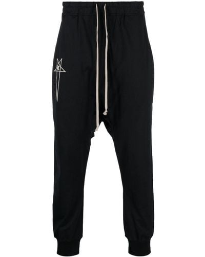 Rick Owens X Champion Logo-embroidered Organic Cotton Track Pants - Black