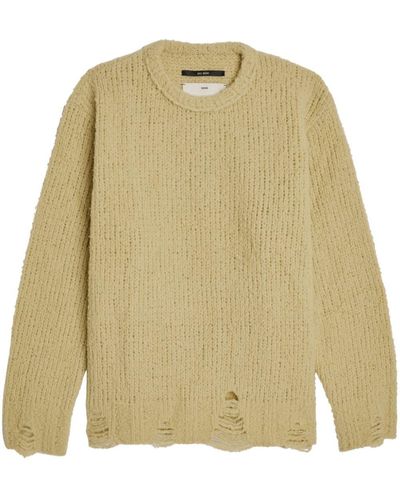 Song For The Mute Distressed Bouclé Wool Jumper - Natural