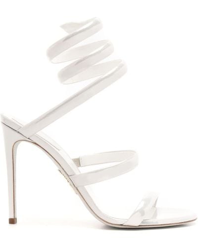 Rene Caovilla Cleo 105mm Pearlescent Sandals - White