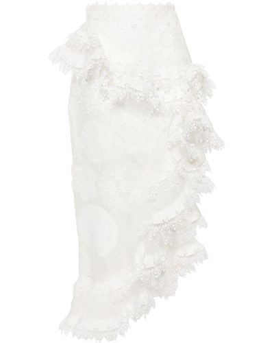 Zimmermann Matchmaker Doily Asymmetric Skirt - White