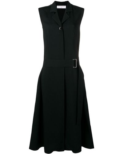 Victoria Beckham ノースリーブ ベルテッドドレス - ブラック