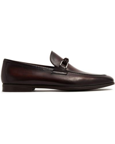 Magnanni Silvano Braid Leather Loafers - Brown
