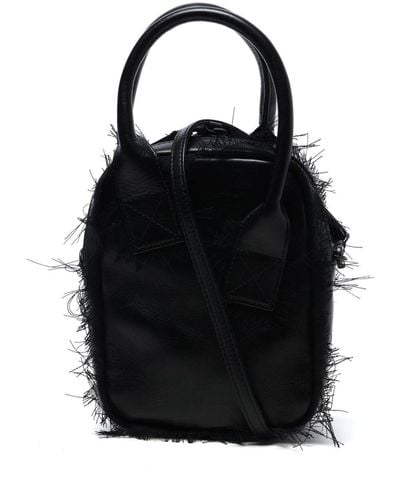 Y's Yohji Yamamoto Fringed Leather Mini Tote Bag - Black