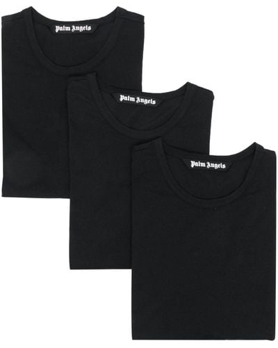 Palm Angels Plain Stretch-cotton T-shirt - Black