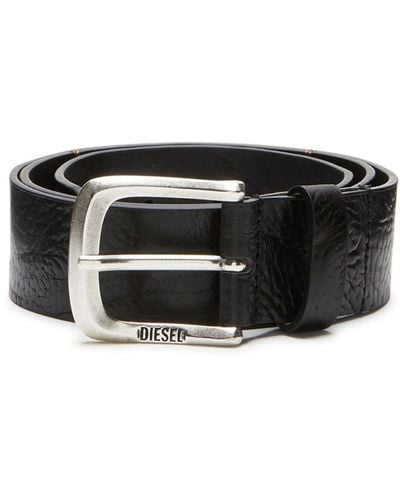 DIESEL B-jackron Leather Belt - Black