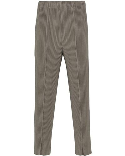 Homme Plissé Issey Miyake Pleated Tapered Pants - Grey