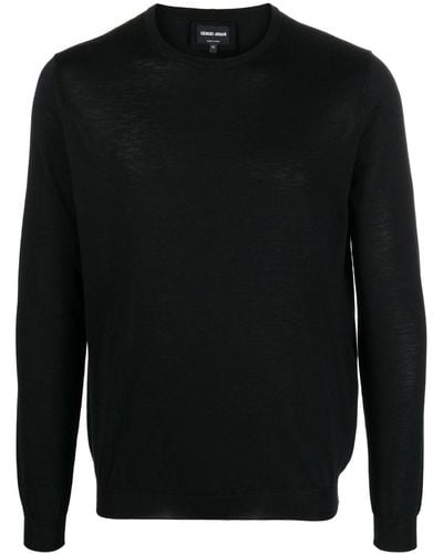 Giorgio Armani Sweater Met Ronde Hals - Zwart