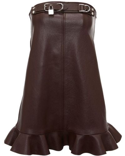 JW Anderson Padlock-detail Leather Minidress - Brown