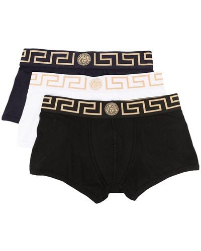 Versace Shorts mit Greca-Bund - Schwarz