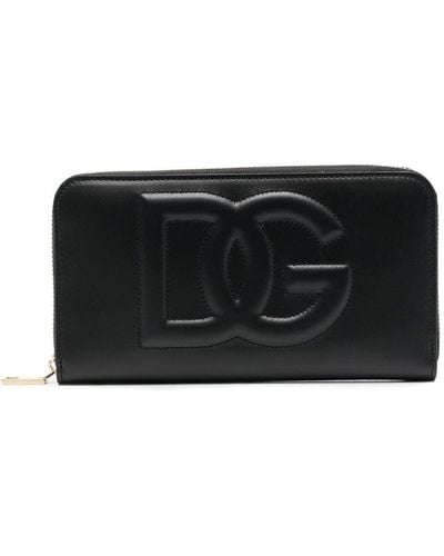 Dolce & Gabbana Cartera con logo en relieve - Negro