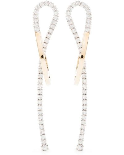 Delfina Delettrez 18kt Gold And Diamond Loop Drop Earrings - White