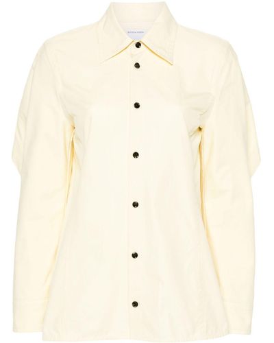 Bottega Veneta Storm-flap Cotton Shirt - Natural