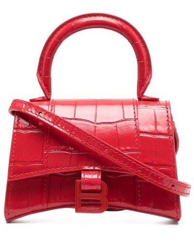 Balenciaga Mini Hourglass Tote Bag - Red