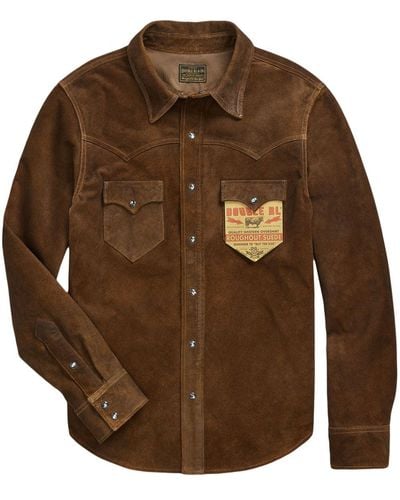 RRL Suede Shirt Jacket - Brown