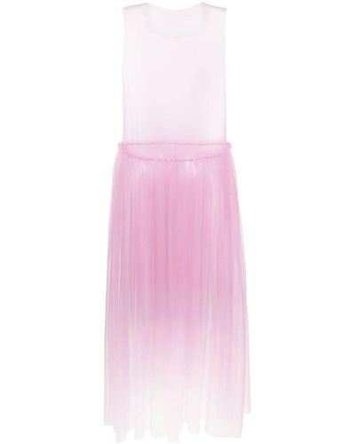 Noir Kei Ninomiya Sheer Tulle Midi Dress - Pink