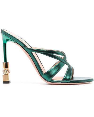 Bally Crystal-detail Heeled Sandals - Green