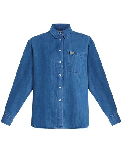 Lacoste Camisa vaquera con aplique del logo - Azul