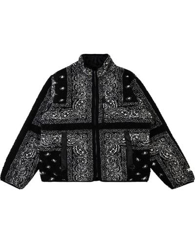 Supreme Reversible Bandana Fleece Jacket - Black