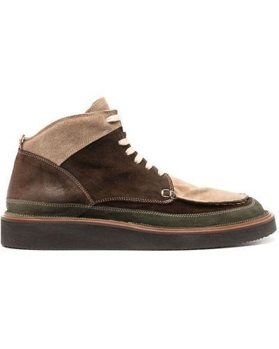 Moma Polacco Lace-up Suede Boots - Brown
