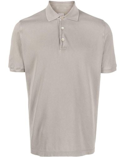 Fedeli Piqué-weave Cotton Polo Shirt - Gray